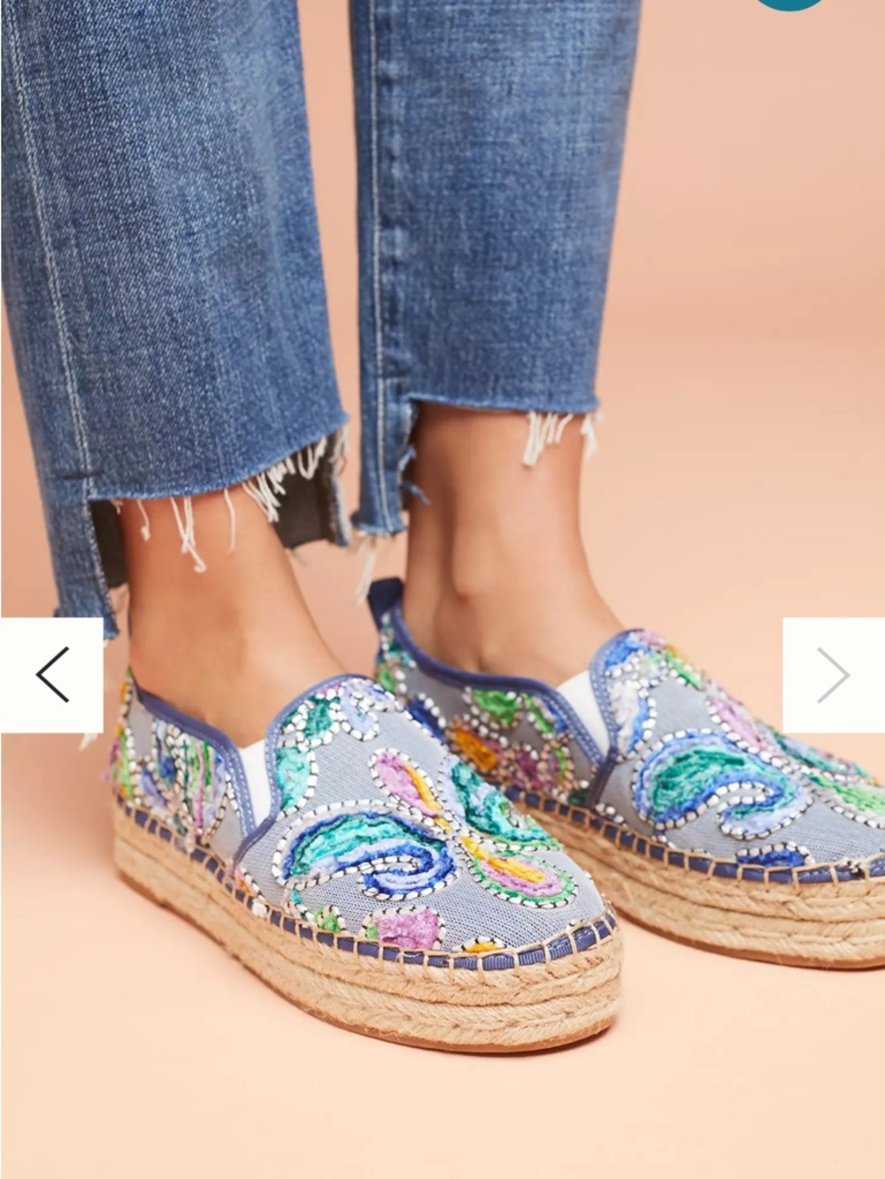 Sam Edelman Beaded Embroidered Espadrilles Multicolor Boho Slip-On Flats Size 11 - Picture 15 of 16